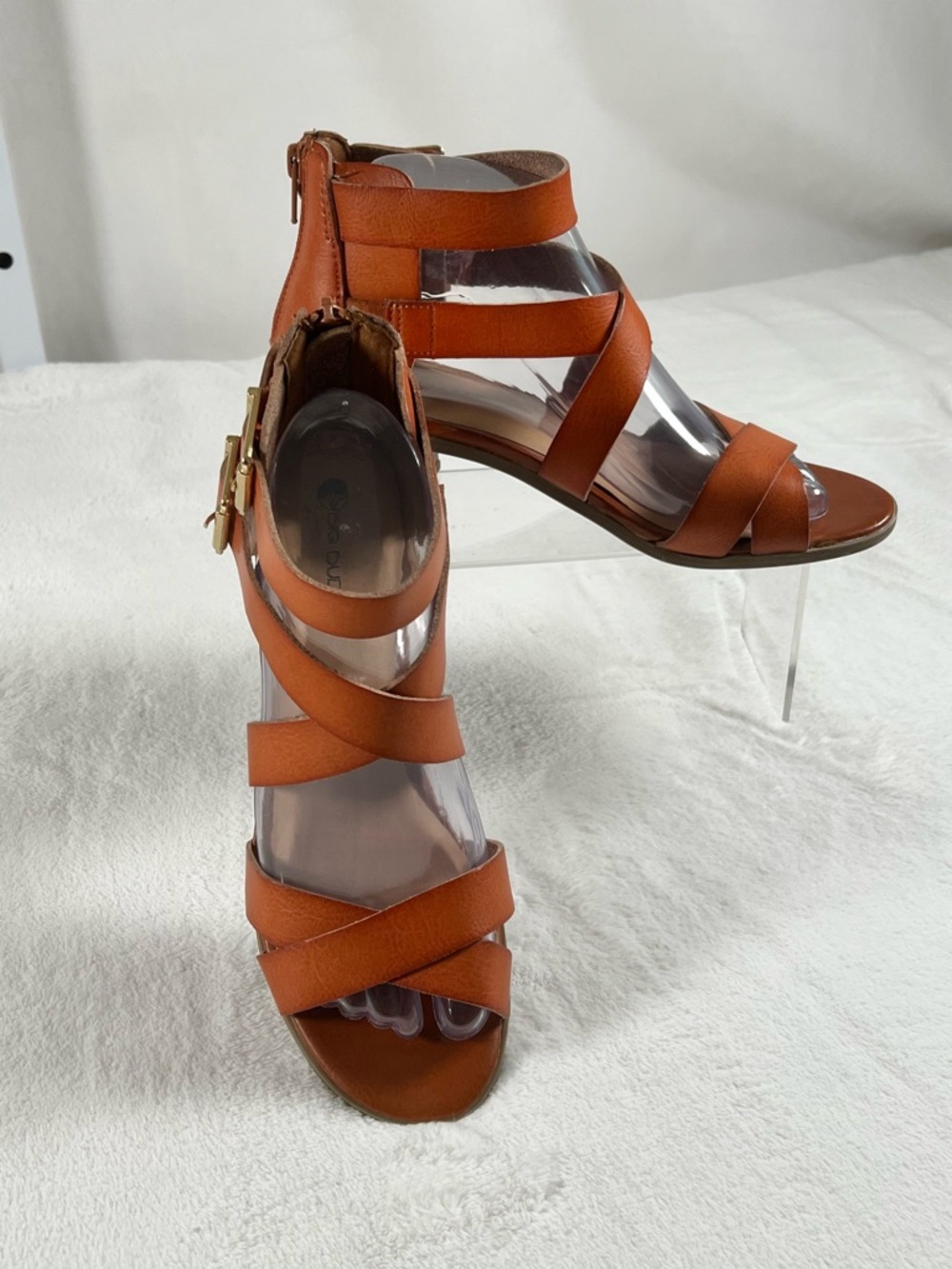 Big Buddha Brown Cognac Boho Block Heel Gladiator Sandals Women' Size 7 US
